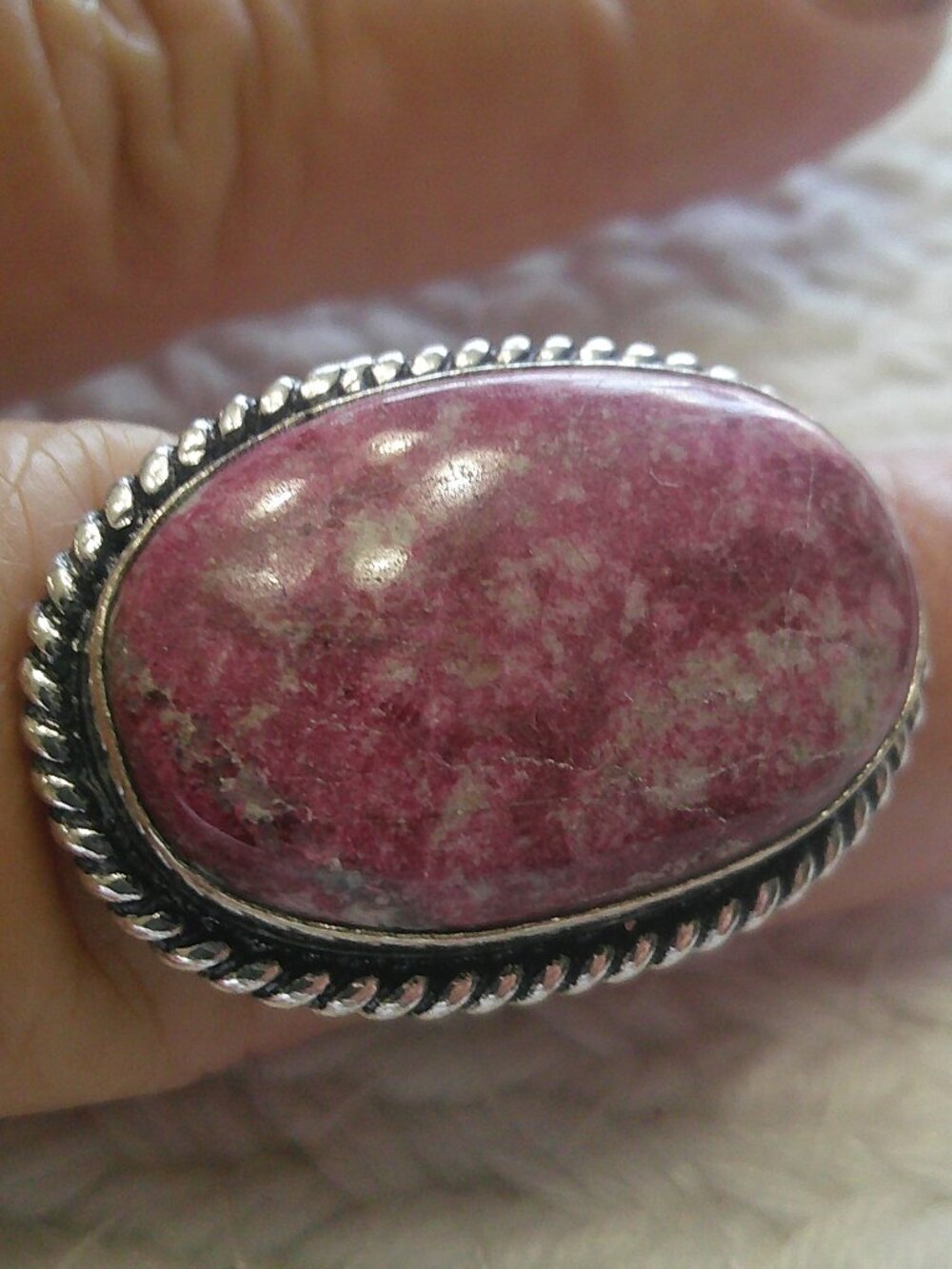 Beautiful COBALT CALCITE Handmade Sterling 925 Ring Size 8 #186F
